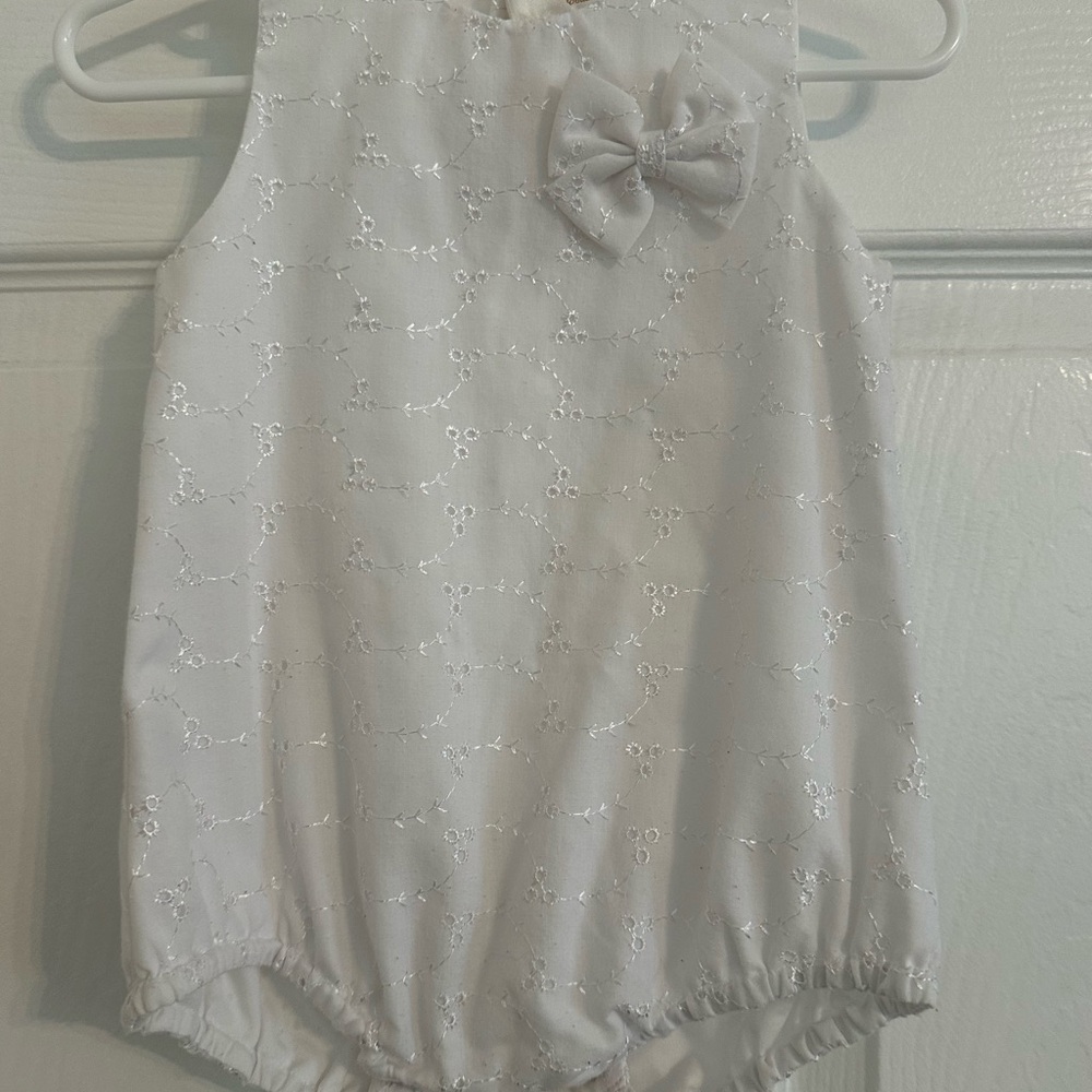 Rosalina Collection White Baby Romper
